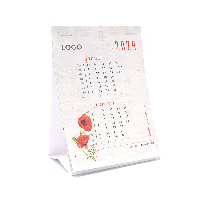 Seed paper tear-off calendar